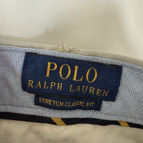 Polo Ralph Lauren Shorts Men's 40 Khaki Chino Stretch Classic Fit Cotton Blend - Picture 5 of 11